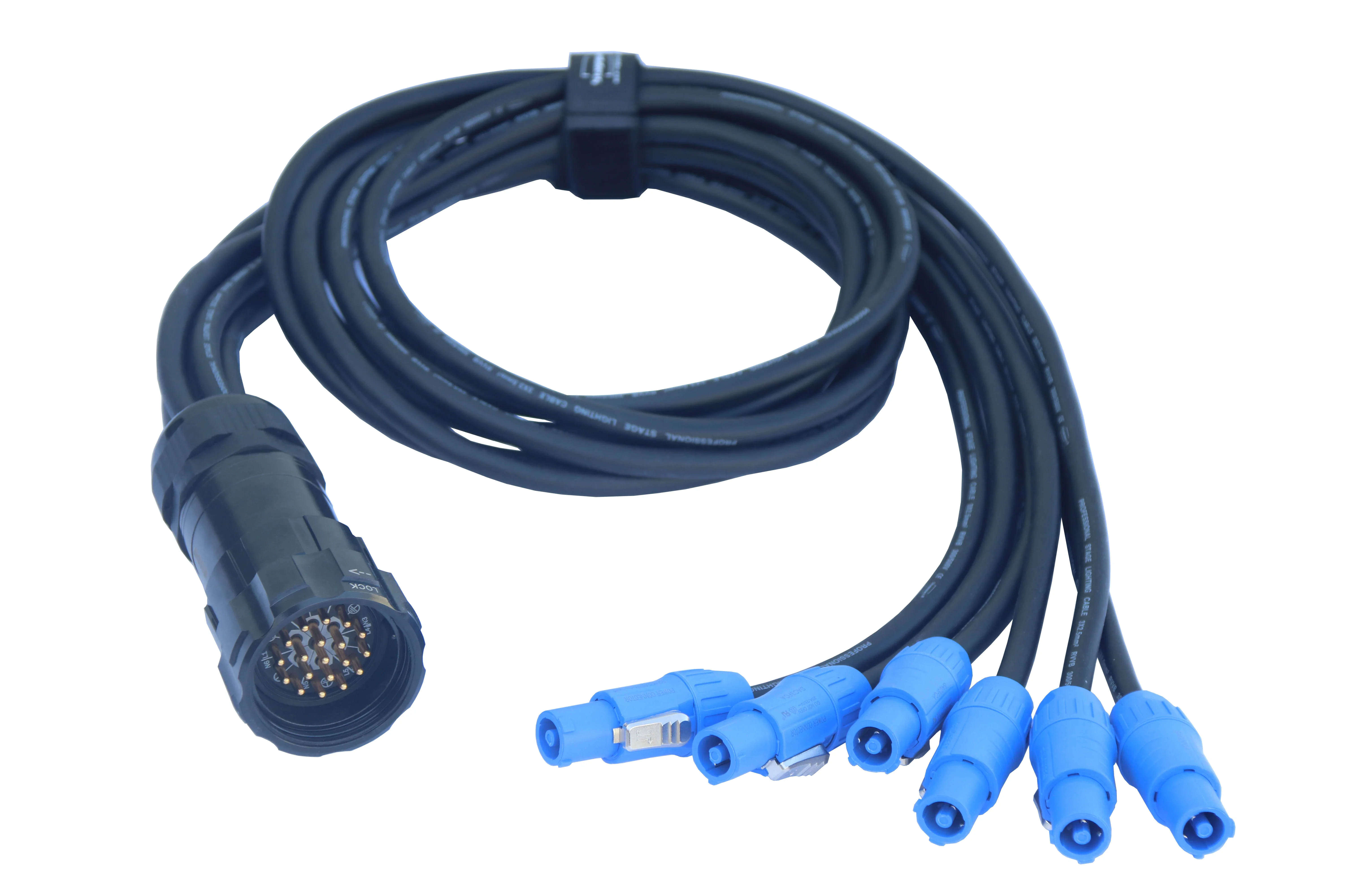 Can Be Customized 3x 1.5/3x 2.5mm ele ctrical Breakout 19Pin Socapex to Powercon or Powercon Ture 1 Power Cable with Cable Tie
Can Be Customized 3x 1.5/3x 2.5mm ele ctrical Breakout 19Pin Socapex to Powercon or Powercon Ture 1 Power Cable with Cable Tie