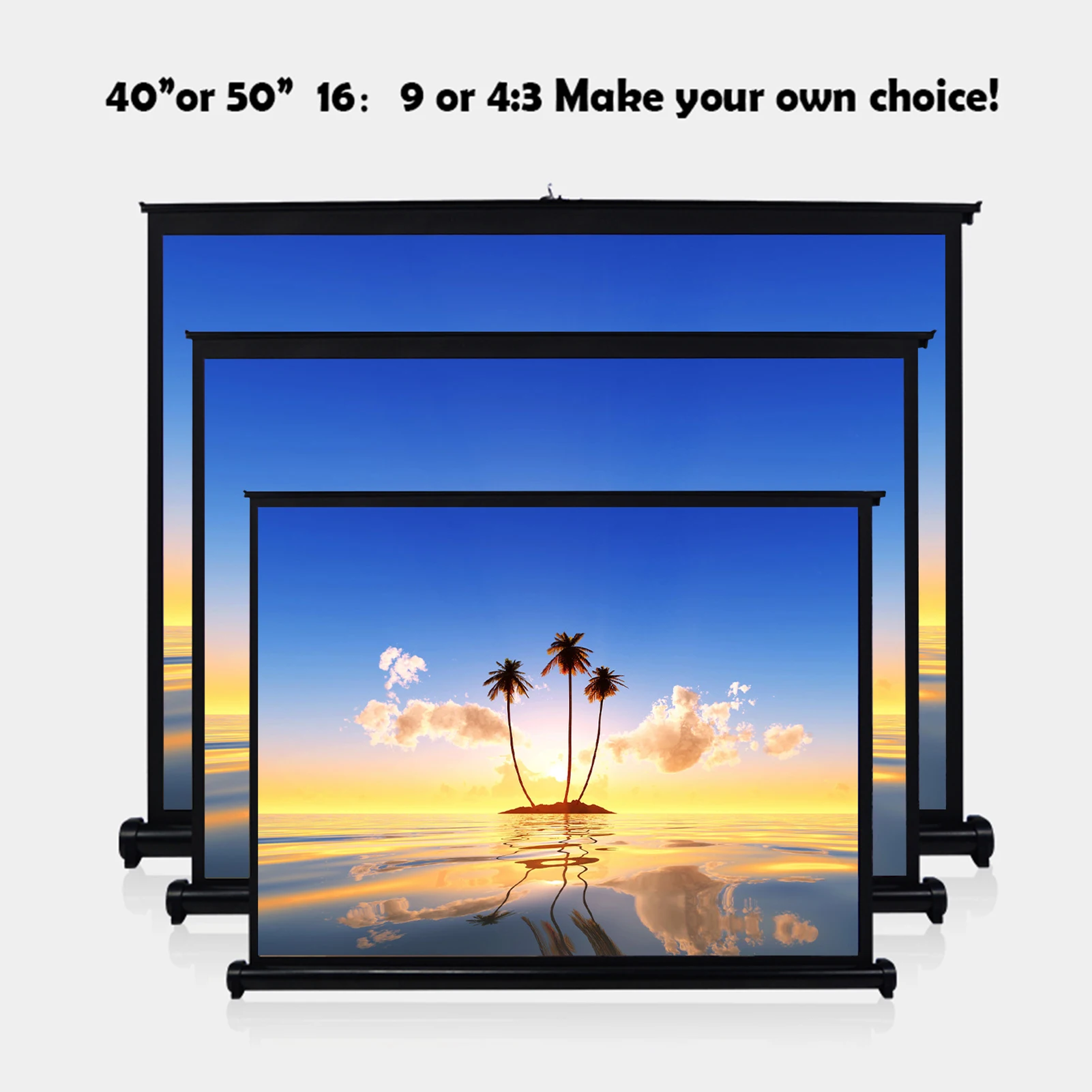 50 Inch 4:3 Projector Screen Portable HD Projection Screen Foldable Wall Mounted for Home Theater Office Movies Indoors Outdoors
50 Inch 4:3 Projector Screen Portable HD Projection Screen Foldable Wall Mounted for Home Theater Office Movies Indoors Outdoors