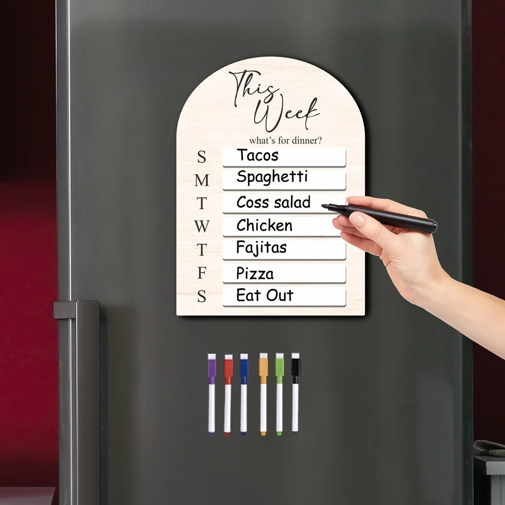 Kitchen Message Board Magnetic Fridge Meal Planner Wood with Pen Food Planning Board Meal Prep Board Restaurant
Kitchen Message Board Magnetic Fridge Meal Planner Wood with Pen Food Planning Board Meal Prep Board Restaurant