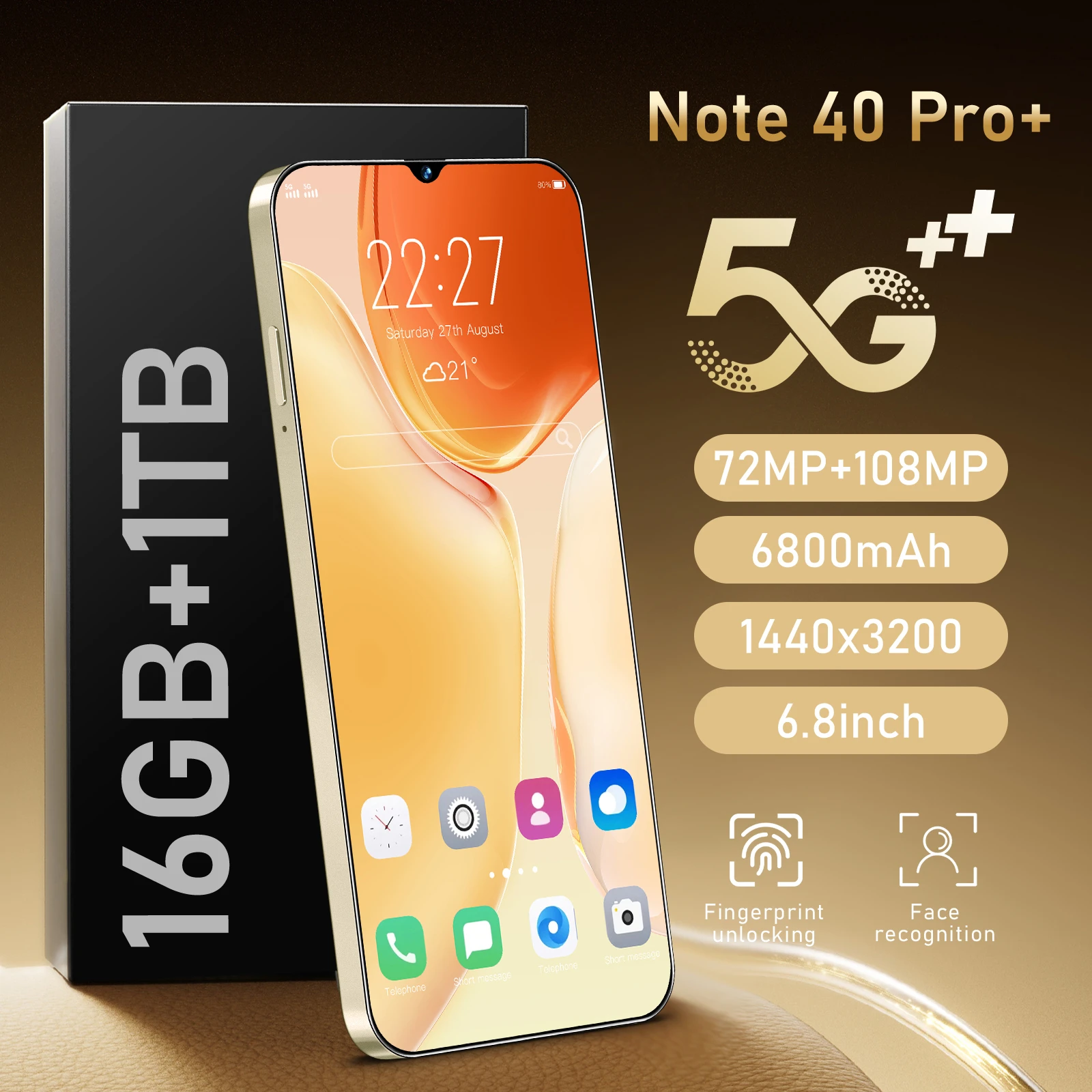 Original Cellphones Note40 Pro+ 6.8Inch 4G 5G Dual SIM Smartphone 6800mAh Cell Phone Android Global Version Smart Mobile Phones
Original Cellphones Note40 Pro+ 6.8Inch 4G 5G Dual SIM Smartphone 6800mAh Cell Phone Android Global Version Smart Mobile Phones