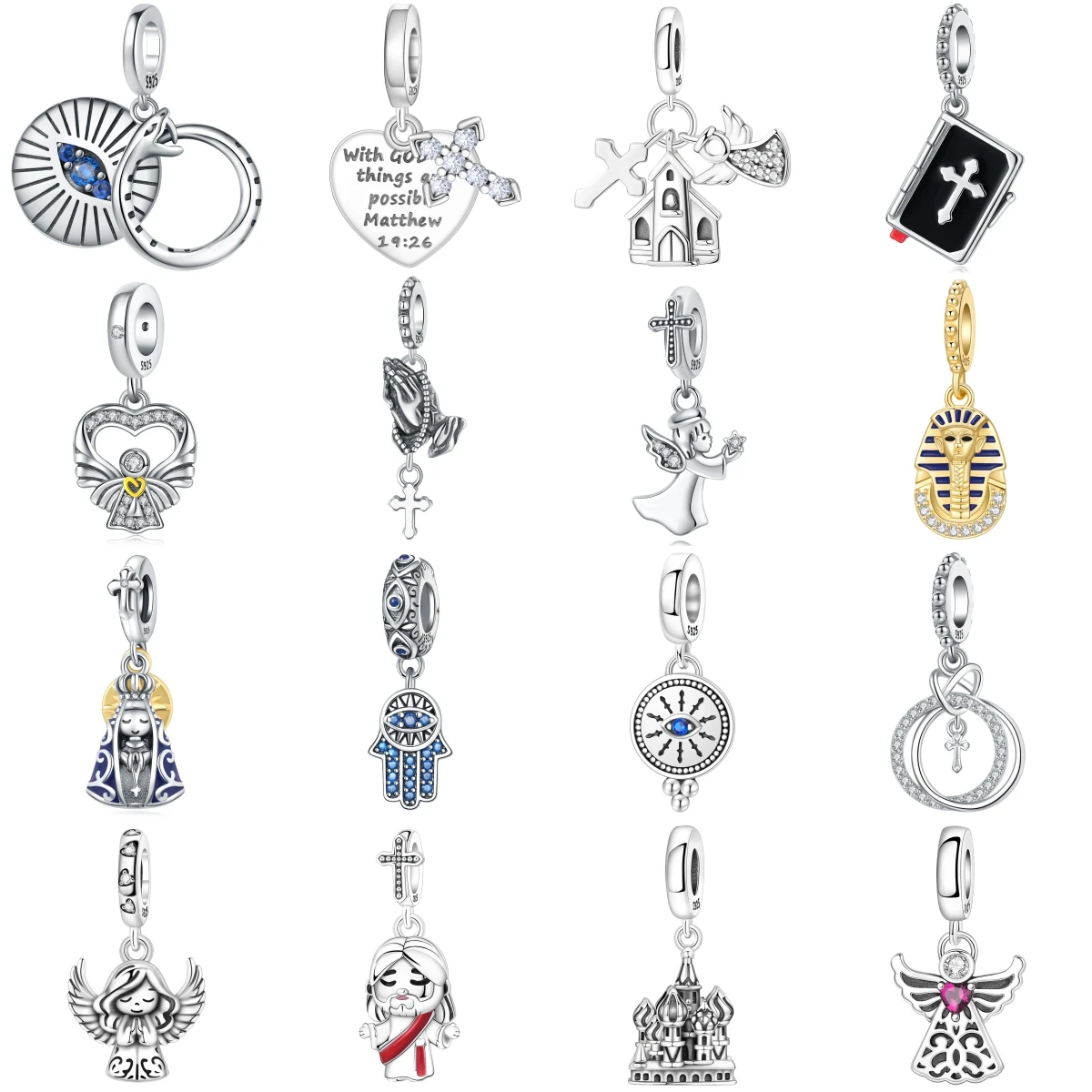 PANPOKI стерлингового серебра 925, церковные религиозные символы, оригинальные подвески, браслет, подвески, ювелирные изделия, вечерние бусины, сделай сам, модные подарки
PANPOKI стерлингового серебра 925, церковные религиозные символы, оригинальные подвески, браслет, подвески, ювелирные изделия, вечерние бусины, сделай сам, модные подарки