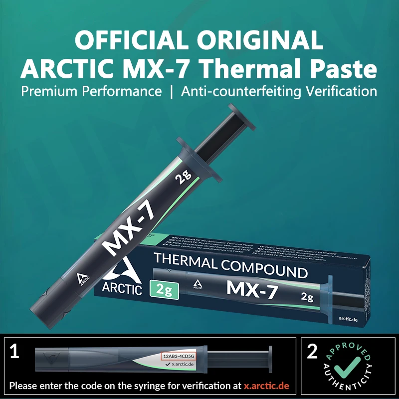 Original ARCTIC AC MX-7 Thermal Paste Heat Conduction Compound Silicone Grease For Computer PC Laptop CPU GPU Video Card Chips
Original ARCTIC AC MX-7 Thermal Paste Heat Conduction Compound Silicone Grease For Computer PC Laptop CPU GPU Video Card Chips