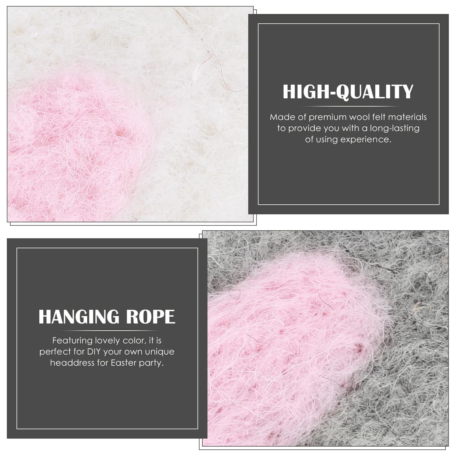 3Pairs DIY Wool Felt Bunny Ear Headdress Bunny Ear Props Easter Party Hair Clip Accessories Hand-Made DIY Accessories
3Pairs DIY Wool Felt Bunny Ear Headdress Bunny Ear Props Easter Party Hair Clip Accessories Hand-Made DIY Accessories