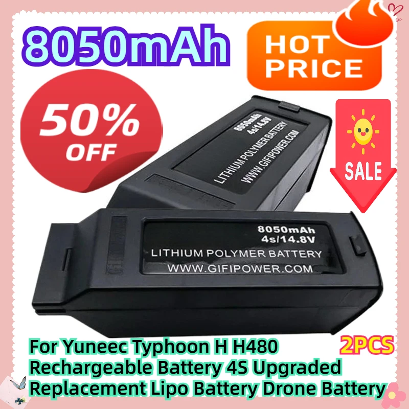 14.8V 8050mAh For Yuneec Typhoon H H480 Rechargeable Battery 4S Upgraded Replacement Lipo Battery Drone Battery
14.8V 8050mAh For Yuneec Typhoon H H480 Rechargeable Battery 4S Upgraded Replacement Lipo Battery Drone Battery