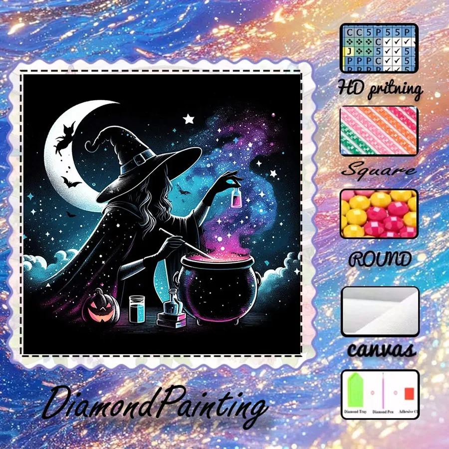 1 Piece - 5D-DIY - Flocking Cloth - Special Drill Bit - Diamond Painting Set - Witch, Potion - Mosaic - Diamond Art
1 Piece - 5D-DIY - Flocking Cloth - Special Drill Bit - Diamond Painting Set - Witch, Potion - Mosaic - Diamond Art