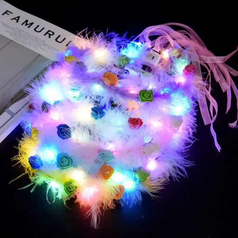 12pcs Princess Fairy Feather Rose Garland Headband LED Lights Flash Wreath Bar Glow Party Birthday Wedding Halloween Christmas
12pcs Princess Fairy Feather Rose Garland Headband LED Lights Flash Wreath Bar Glow Party Birthday Wedding Halloween Christmas