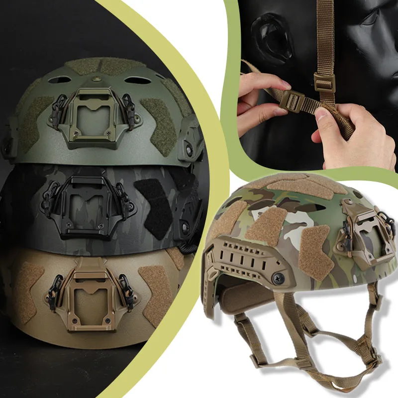 Tactical breathable training helmet light weight and adjustable straps double-layer sponge pad Outdoor cycling equipment
Tactical breathable training helmet light weight and adjustable straps double-layer sponge pad Outdoor cycling equipment