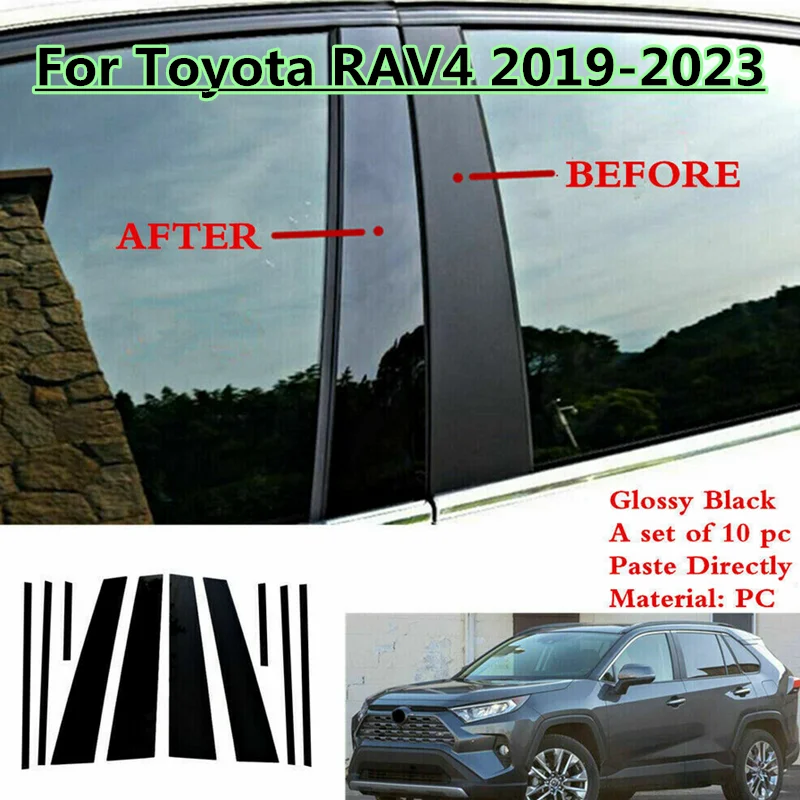 10pcs Glossy Black Pillar Posts Door Window Trim Fit For TOYOTA RAV4 2019-2023
10pcs Glossy Black Pillar Posts Door Window Trim Fit For TOYOTA RAV4 2019-2023