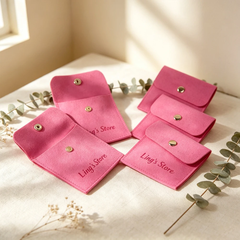 100Pcs Rose Personalized Logo Jewelry Microfiber Snap Bag Ring Earrings Studs Bracelet Pendant Necklace Organizer Gift Packaging
100Pcs Rose Personalized Logo Jewelry Microfiber Snap Bag Ring Earrings Studs Bracelet Pendant Necklace Organizer Gift Packaging
