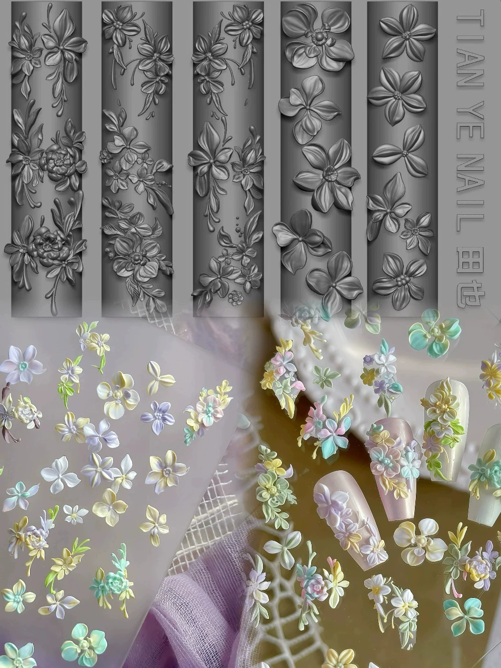 1Pc Spring Collection Flowers 3D Carving Nails Art Mold Accessories Diy Design Silicone Nails Template Mold Manicure Charm
1Pc Spring Collection Flowers 3D Carving Nails Art Mold Accessories Diy Design Silicone Nails Template Mold Manicure Charm