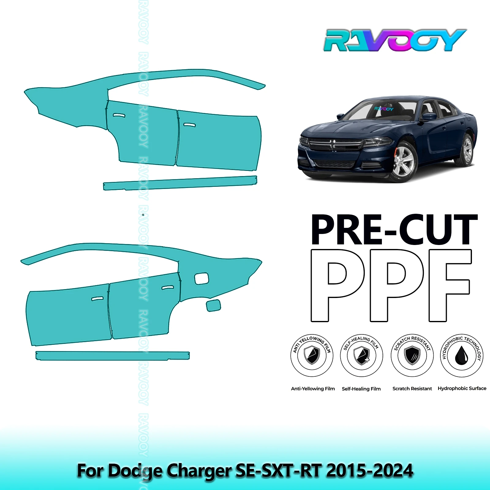 For Dodge Charger SE-SXT-RT 2015-2024 8.5mil Clear Matte Pre-Cut PPF Door & A/B Pillar Kit TPU Paint Protection Film Set
For Dodge Charger SE-SXT-RT 2015-2024 8.5mil Clear Matte Pre-Cut PPF Door & A/B Pillar Kit TPU Paint Protection Film Set
