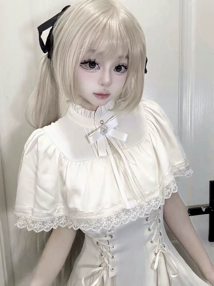 Big Girls Summer New Japanese Elegant Lace Trim Maxi Lolita Cape Dress Mid-to-large Childres Beige Slim Waist Thin Casual Dress
Big Girls Summer New Japanese Elegant Lace Trim Maxi Lolita Cape Dress Mid-to-large Childres Beige Slim Waist Thin Casual Dress
