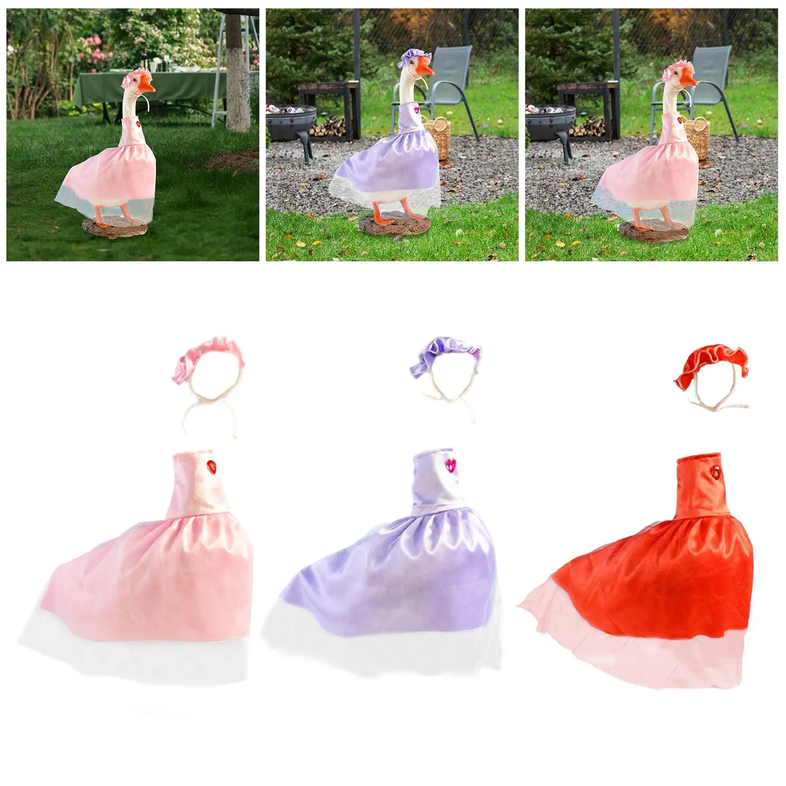 Porch Goose Outfit Wedding Dress Decorative Lace Skirt Accessories Headwear Lawn Goose Statue Clothes for Summer Yard Holiday
Porch Goose Outfit Wedding Dress Decorative Lace Skirt Accessories Headwear Lawn Goose Statue Clothes for Summer Yard Holiday