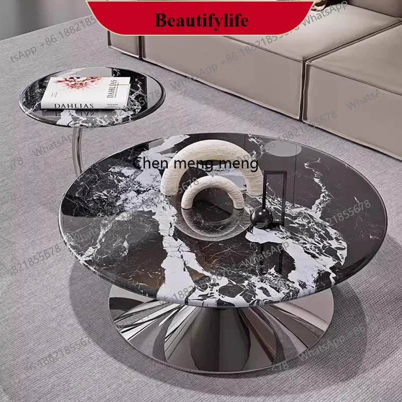 G153 Coffee table minimalist stainless steel marble living room simple modern light luxury fashion round tea table
G153 Coffee table minimalist stainless steel marble living room simple modern light luxury fashion round tea table