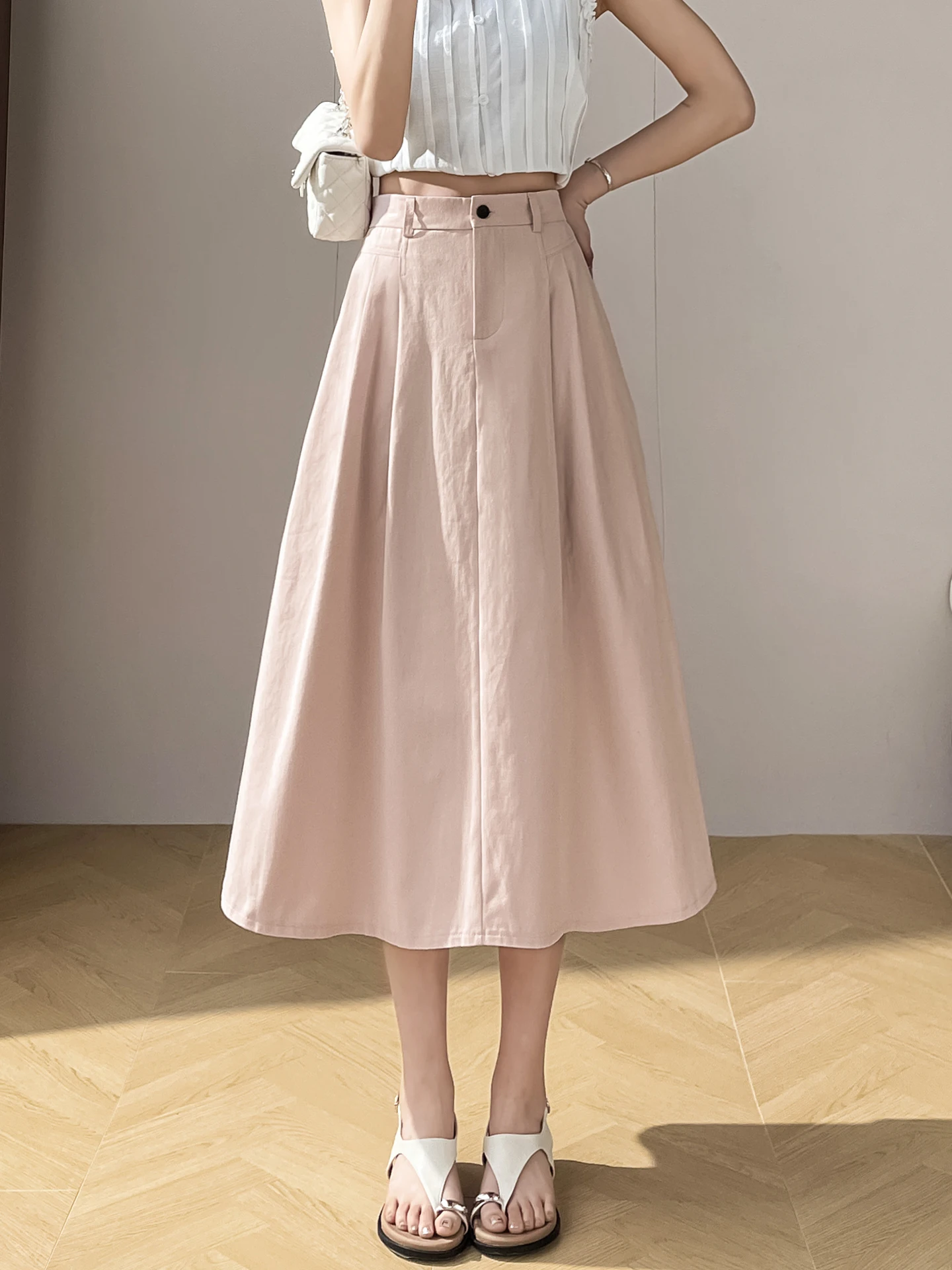 Womens High Waist A-Line Midi Skirt Pleated Washed Cotton Summer 2026 New Style Slimming Skirt Korean Style Commute Skirt
Womens High Waist A-Line Midi Skirt Pleated Washed Cotton Summer 2026 New Style Slimming Skirt Korean Style Commute Skirt