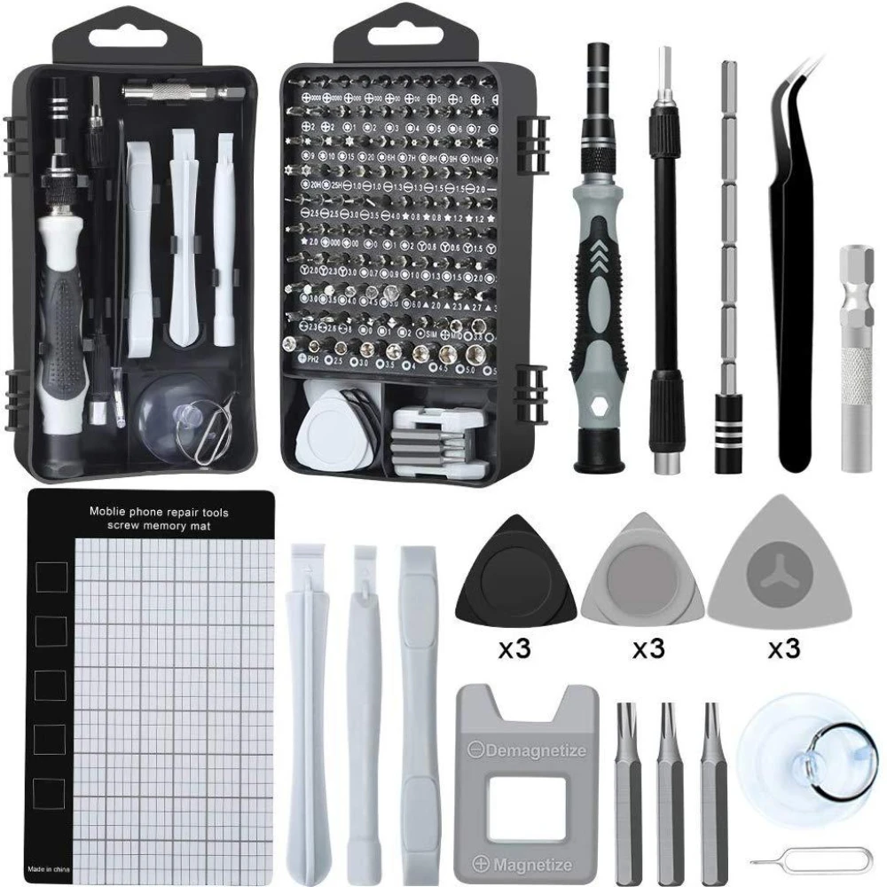 122 In1 Precision Screwdriver Sets Diy Repair Kit, Screwdriver Tool Kit Suitable with Mini Wrench And Stripped Screw Remover
122 In1 Precision Screwdriver Sets Diy Repair Kit, Screwdriver Tool Kit Suitable with Mini Wrench And Stripped Screw Remover