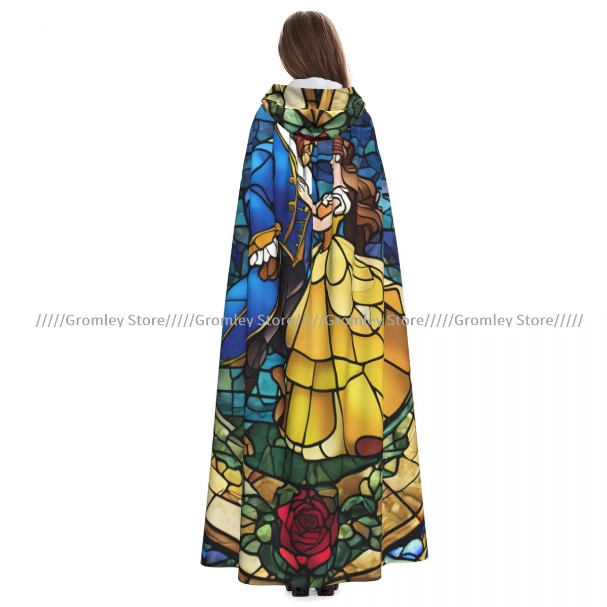 Witch Long Hooded Robe Beauty And Beast Fairytale Glass Print Halloween Cloak Cosplay Costumes for Adult
Witch Long Hooded Robe Beauty And Beast Fairytale Glass Print Halloween Cloak Cosplay Costumes for Adult