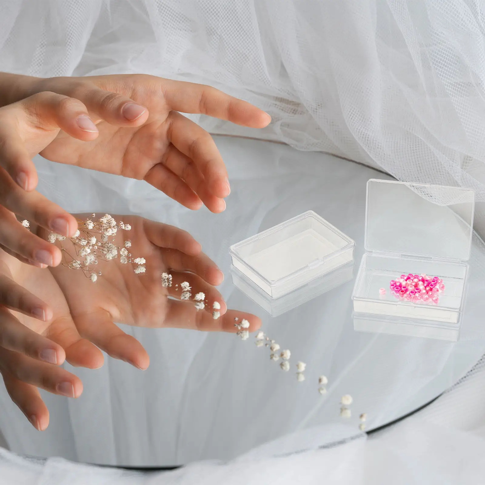 20Pcs Transparent Plastic Mini Storage Boxes Small Rectangle Jewelry Packaging Box for Beads Cards Crafts Organizing Desktop
20Pcs Transparent Plastic Mini Storage Boxes Small Rectangle Jewelry Packaging Box for Beads Cards Crafts Organizing Desktop