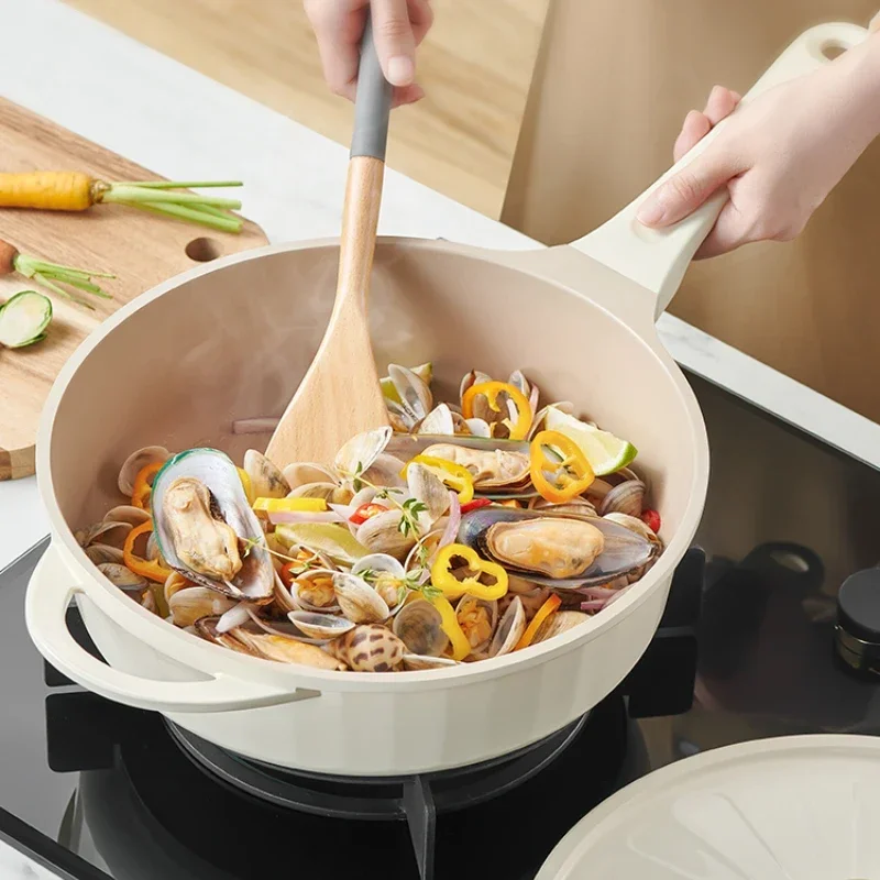 Nordic Multi-function Non-stick Pot, Large Capacity Cooking Pan, Easy Clean Micro Pressure Wok, Household Frying Cookware.
Nordic Multi-function Non-stick Pot, Large Capacity Cooking Pan, Easy Clean Micro Pressure Wok, Household Frying Cookware.