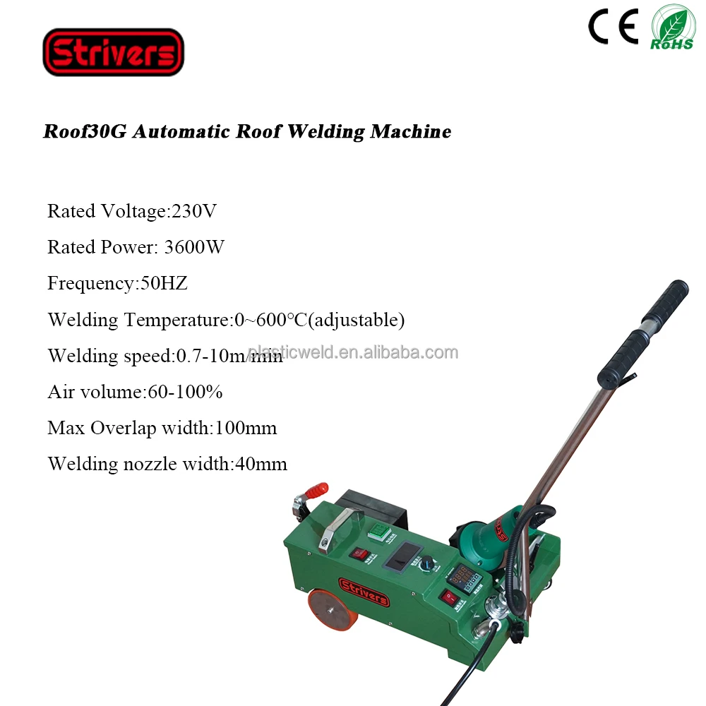 PVC Automatic Hot Air Welding Machine 3600W for Waterproof Membrane Banners Tarpaulin TPO Roof Welder for Industrial Fabric
PVC Automatic Hot Air Welding Machine 3600W for Waterproof Membrane Banners Tarpaulin TPO Roof Welder for Industrial Fabric