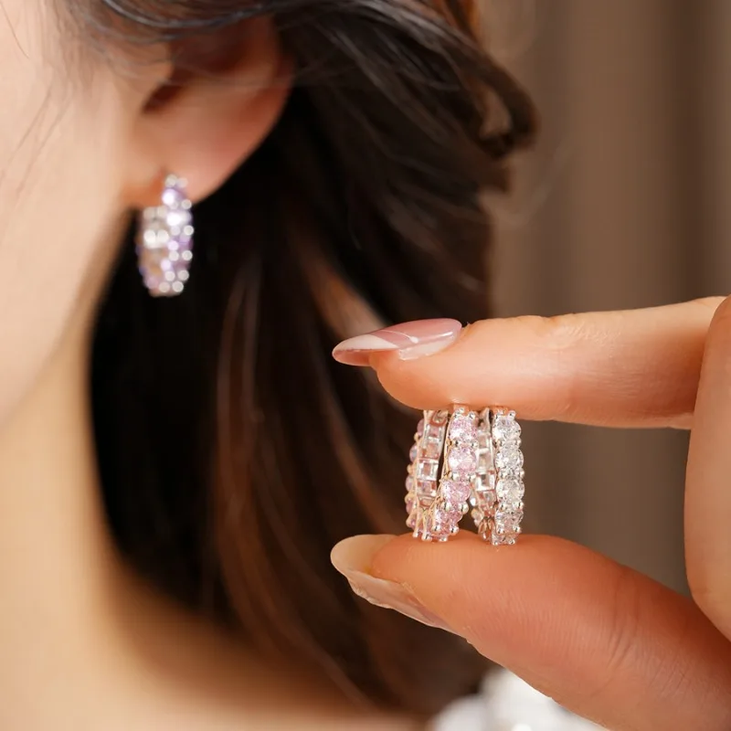 Luxury Full Diamond Circle Earrings Women Niche Purple Crystal Hoop Earrings Elegant Jewelry for Party Wedding Daily
Luxury Full Diamond Circle Earrings Women Niche Purple Crystal Hoop Earrings Elegant Jewelry for Party Wedding Daily