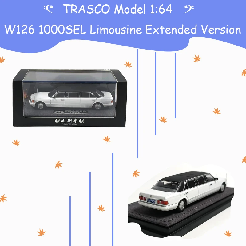 TRASCO Model 1:64 W126 1000SEL Limousine Extended Version Alloy Simulation Car Model Collection Decorated Holiday Gifts Toys
TRASCO Model 1:64 W126 1000SEL Limousine Extended Version Alloy Simulation Car Model Collection Decorated Holiday Gifts Toys