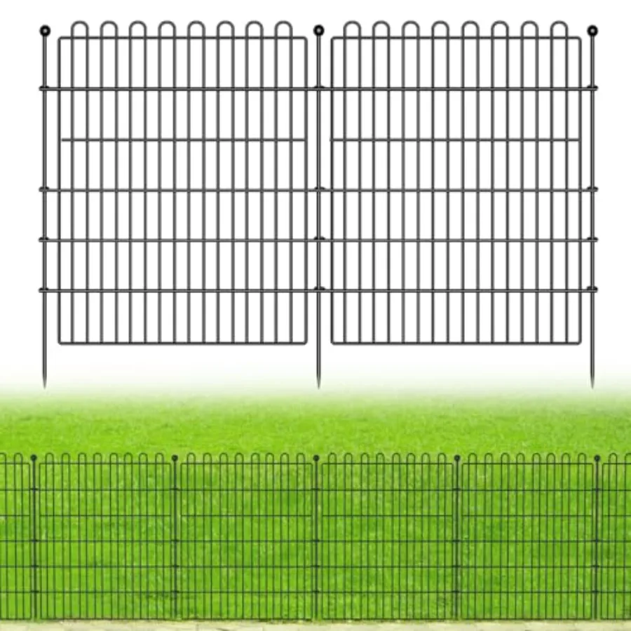 5-панельный декоративный садовый забор без копки для двора, 32 дюйма (В) x 11,8 футов (Д), металлическое переносное ограждение для защиты от животных и собак на улице
5-панельный декоративный садовый забор без копки для двора, 32 дюйма (В) x 11,8 футов (Д), металлическое переносное ограждение для защиты от животных и собак на улице