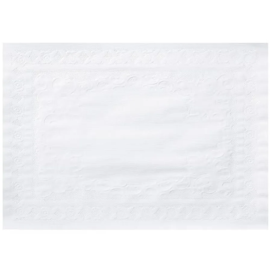14" Length x 10" Width White Classic Embossed Straight Edge Placemat Case of 1 000 10" x 14"
14" Length x 10" Width White Classic Embossed Straight Edge Placemat Case of 1 000 10" x 14"