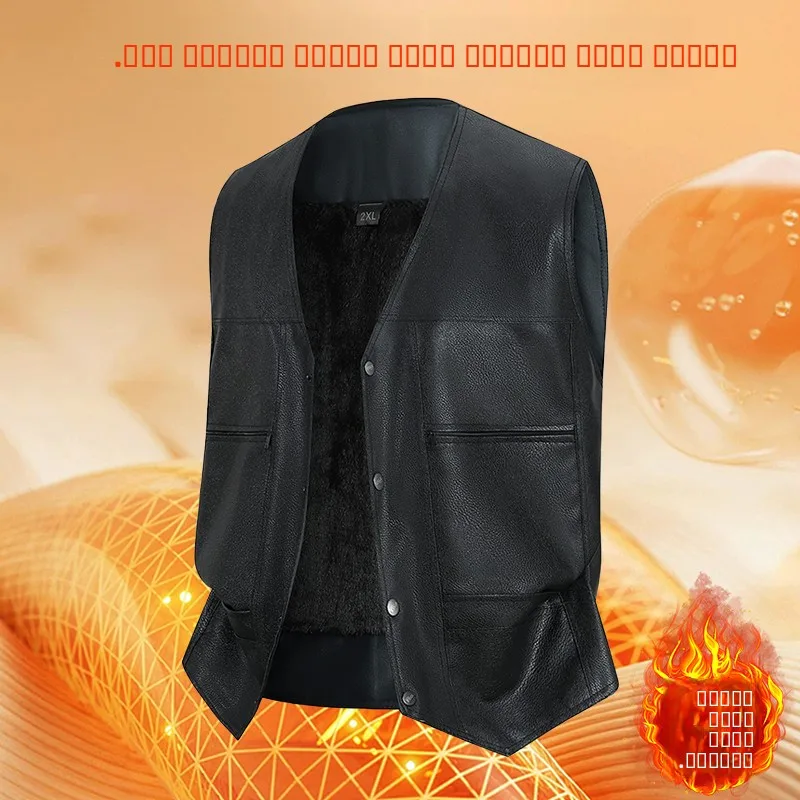 Thiened Fce Warm Men's Leather Vest Winter Faion Ci Sle V-Ne Multi-ket Busin Casual Polyester Fiber Vest
Thiened Fce Warm Men's Leather Vest Winter Faion Ci Sle V-Ne Multi-ket Busin Casual Polyester Fiber Vest