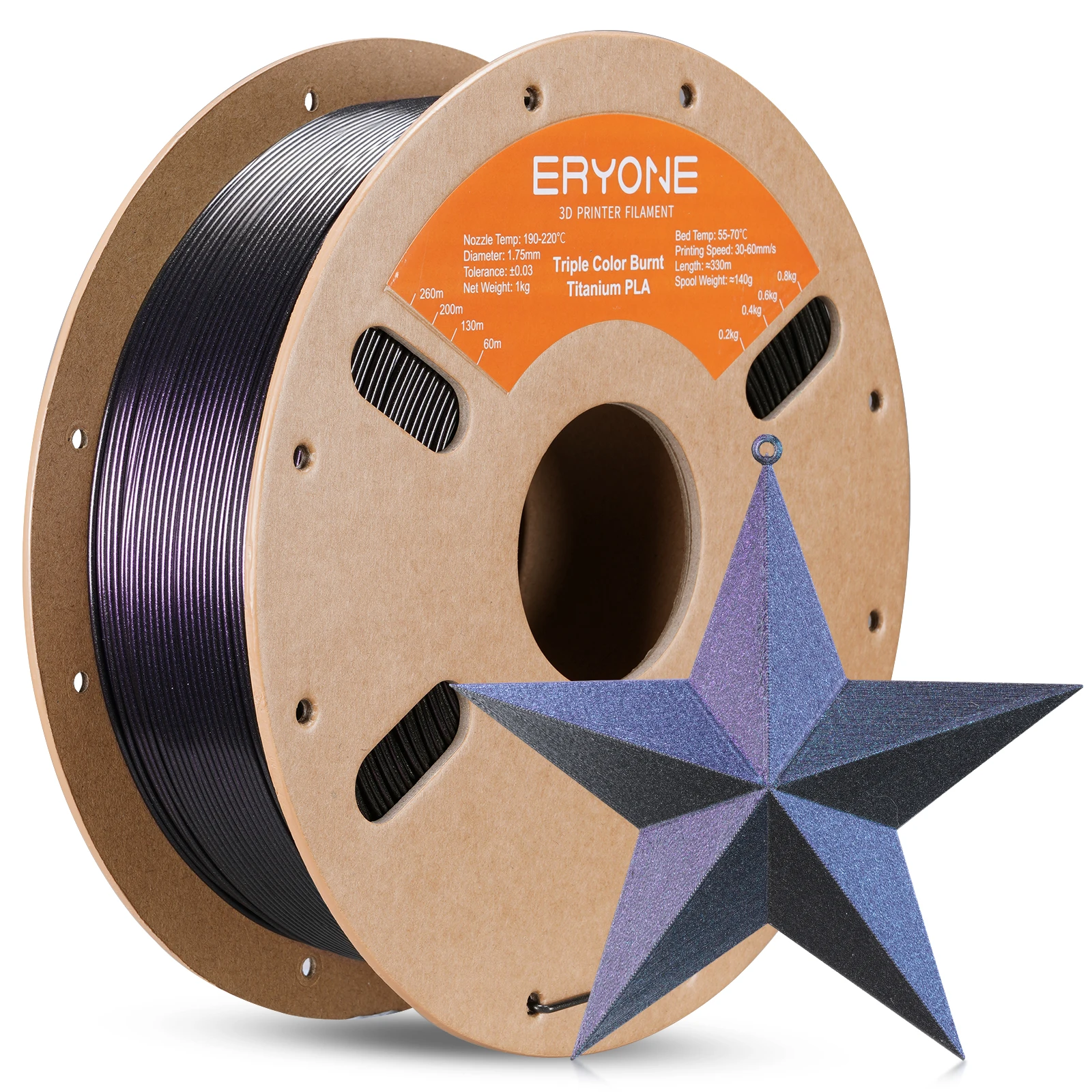 ERYONE Burnt Titanium Triple PLA Filament 3D Printer PLA Filament 1.75mm +/- 0.03mm, Glitter PLA Filament 1KG Cardboard Spool
ERYONE Burnt Titanium Triple PLA Filament 3D Printer PLA Filament 1.75mm +/- 0.03mm, Glitter PLA Filament 1KG Cardboard Spool