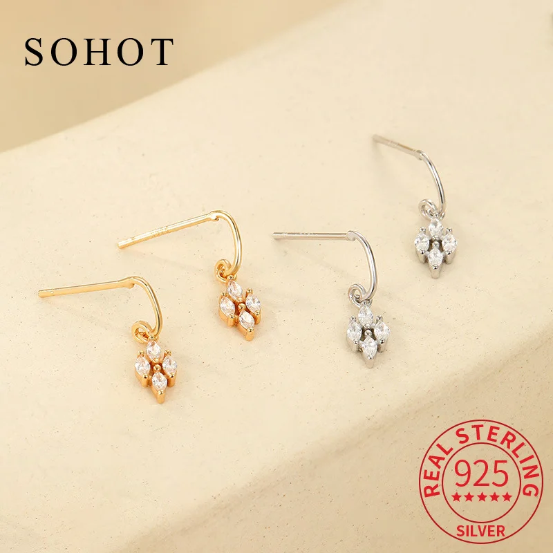 Real 925 Sterling Silver Elegant Geometric Zircon Stud Earrings for Fashion Women Light Luxury Fine Jewelry Party Accessory
Real 925 Sterling Silver Elegant Geometric Zircon Stud Earrings for Fashion Women Light Luxury Fine Jewelry Party Accessory