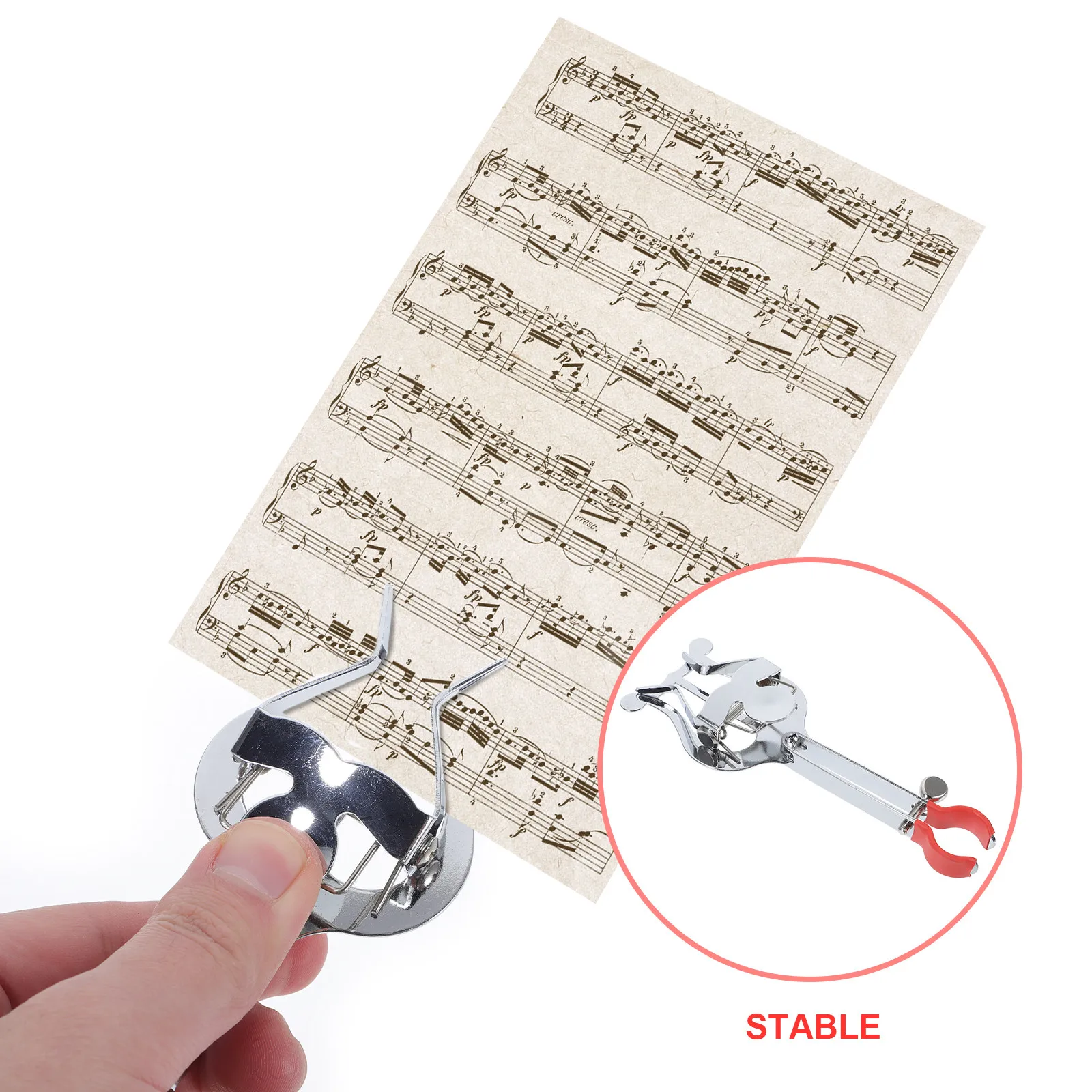1Set Heavy-Duty Trumpet Score Clip Multi-Function Music Sheet Holder Stable Clamp-on Design for Marching Band Practice
1Set Heavy-Duty Trumpet Score Clip Multi-Function Music Sheet Holder Stable Clamp-on Design for Marching Band Practice