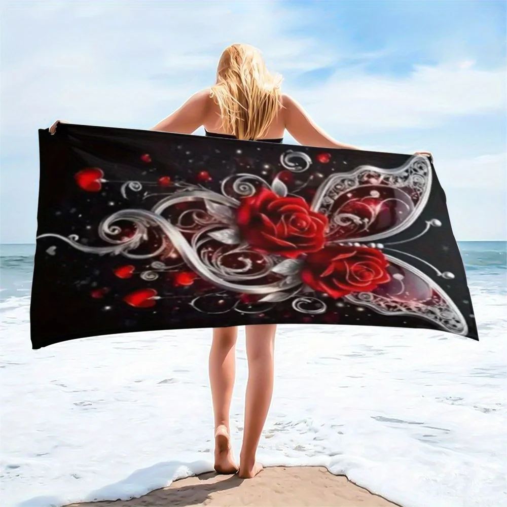 Rose and Butterfly Pattern Beach Towel, Suitable for Beach Rain, and Sports. Microfiber Warp- Beach Towel with Large Print Cross
Rose and Butterfly Pattern Beach Towel, Suitable for Beach Rain, and Sports. Microfiber Warp- Beach Towel with Large Print Cross