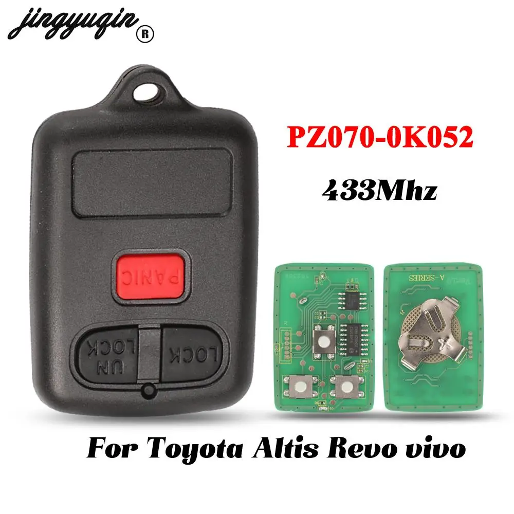 Jingyuqin FCCID:PZ070-0K052 3BTN Mando a distancia FOR Toyota Altis Revo vivo mando a distancia de 433Mhz para
Jingyuqin FCCID:PZ070-0K052 3BTN Mando a distancia FOR Toyota Altis Revo vivo mando a distancia de 433Mhz para