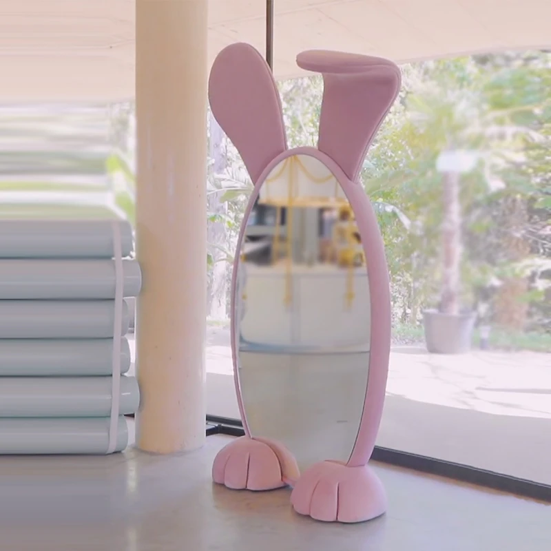 Cute Pink Modern Fabric Floor Mirror Big-Eared Bunny Dressing Mirror for Kids' Bedroom or Wedding Occasions
Cute Pink Modern Fabric Floor Mirror Big-Eared Bunny Dressing Mirror for Kids' Bedroom or Wedding Occasions
