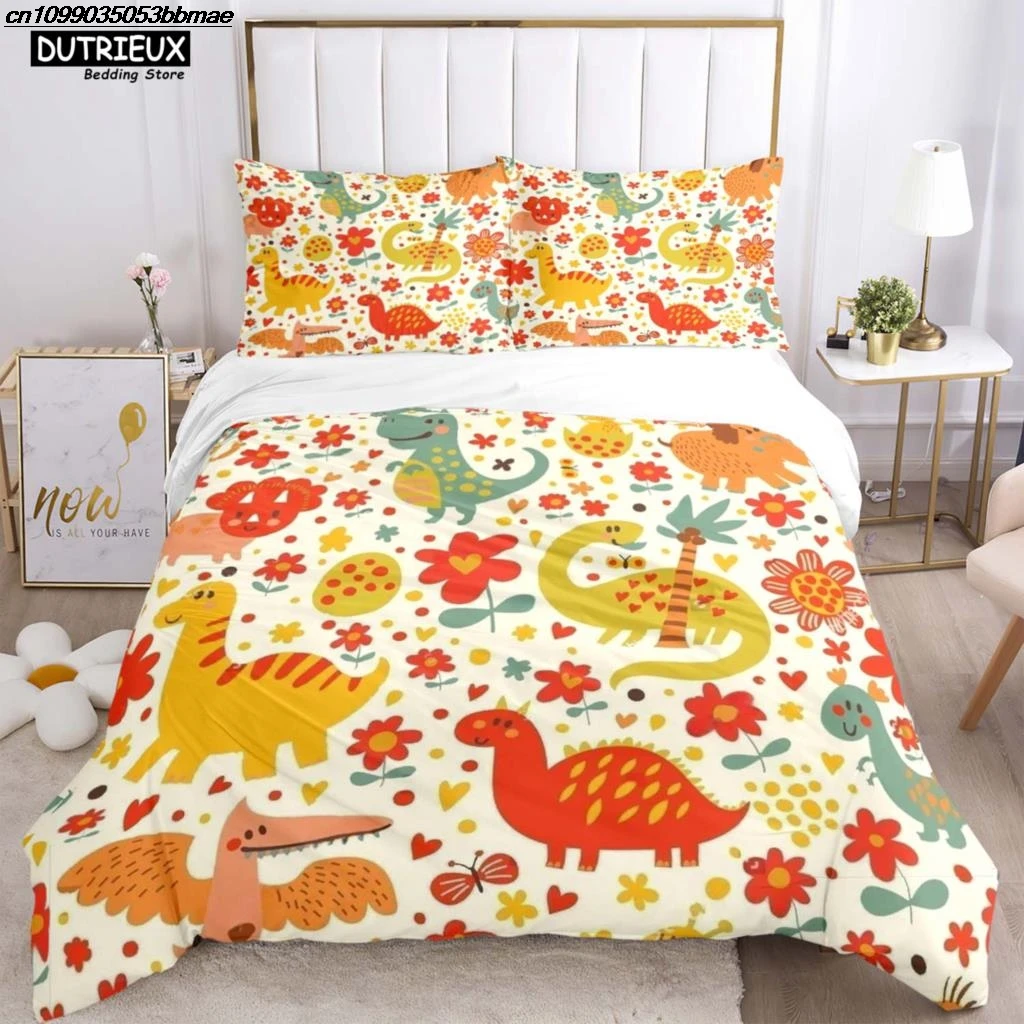 Cute Little Dinosaur Covered With Printed Bedding Cute Style Bedding Set Luxury Customized For Children Queen Bedding Set
Cute Little Dinosaur Covered With Printed Bedding Cute Style Bedding Set Luxury Customized For Children Queen Bedding Set
