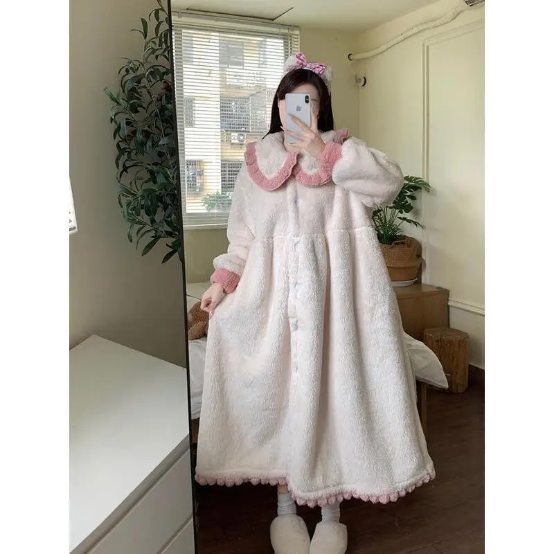 Girl's Robe Bathrobe Pajama Sweet Nightgown Women's Sleepwear Homeclothes Fleece-Lined Thickened Coral Homewear Autumn Winter
Girl's Robe Bathrobe Pajama Sweet Nightgown Women's Sleepwear Homeclothes Fleece-Lined Thickened Coral Homewear Autumn Winter
