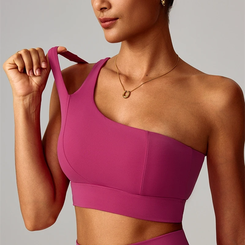 One Shoulder Sports Bra Women Gym Crop Top Yoga Vest High Support Fitness Bralette Push Up Running Underwear With Chest Pad
One Shoulder Sports Bra Women Gym Crop Top Yoga Vest High Support Fitness Bralette Push Up Running Underwear With Chest Pad