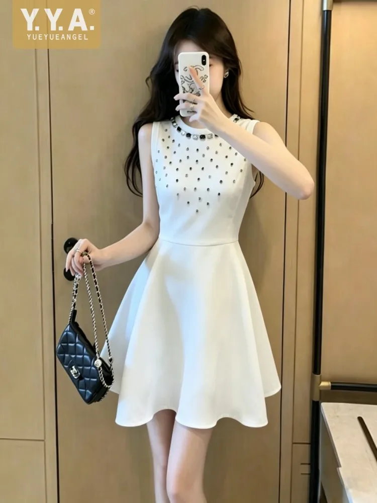Summer Women Elegant Office Dress O Neck Diamonds Sleeveless Short Dresss French Style Slim Fit Fashion Lady Tank A Line Dress
Summer Women Elegant Office Dress O Neck Diamonds Sleeveless Short Dresss French Style Slim Fit Fashion Lady Tank A Line Dress