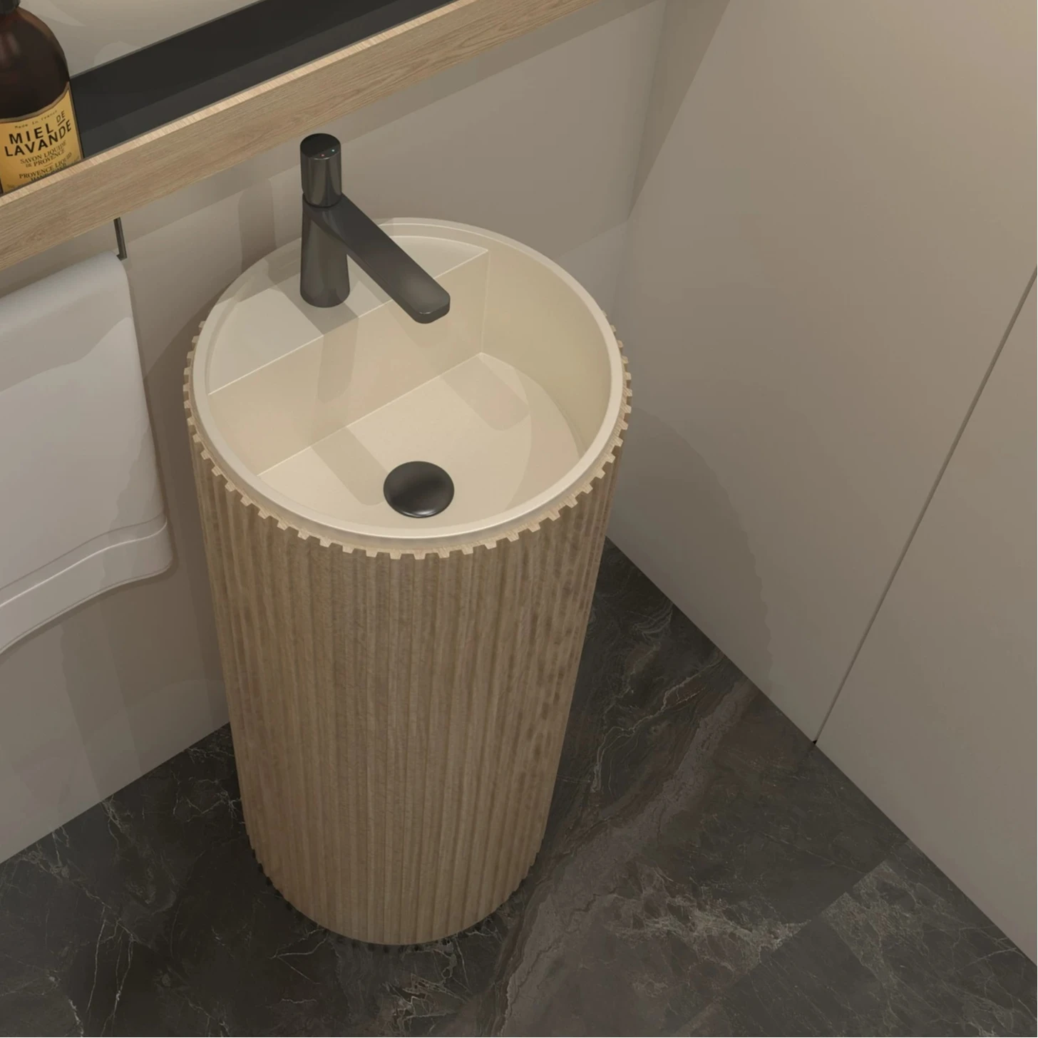Chinese Retro Style Creative Wash Basin Integrated Floor Type Wash Basin Art Bathroom Round Wood Grain Column Basin
Chinese Retro Style Creative Wash Basin Integrated Floor Type Wash Basin Art Bathroom Round Wood Grain Column Basin