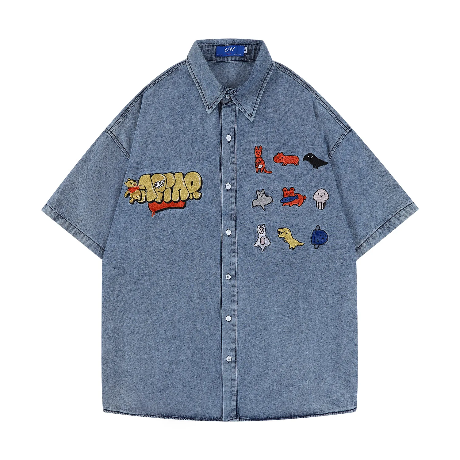 2024 New Summer Denim Short sleeved Shirt with Neutral Style and Loose Design Retro Embroidered Trendy Brand Casual Top
2024 New Summer Denim Short sleeved Shirt with Neutral Style and Loose Design Retro Embroidered Trendy Brand Casual Top