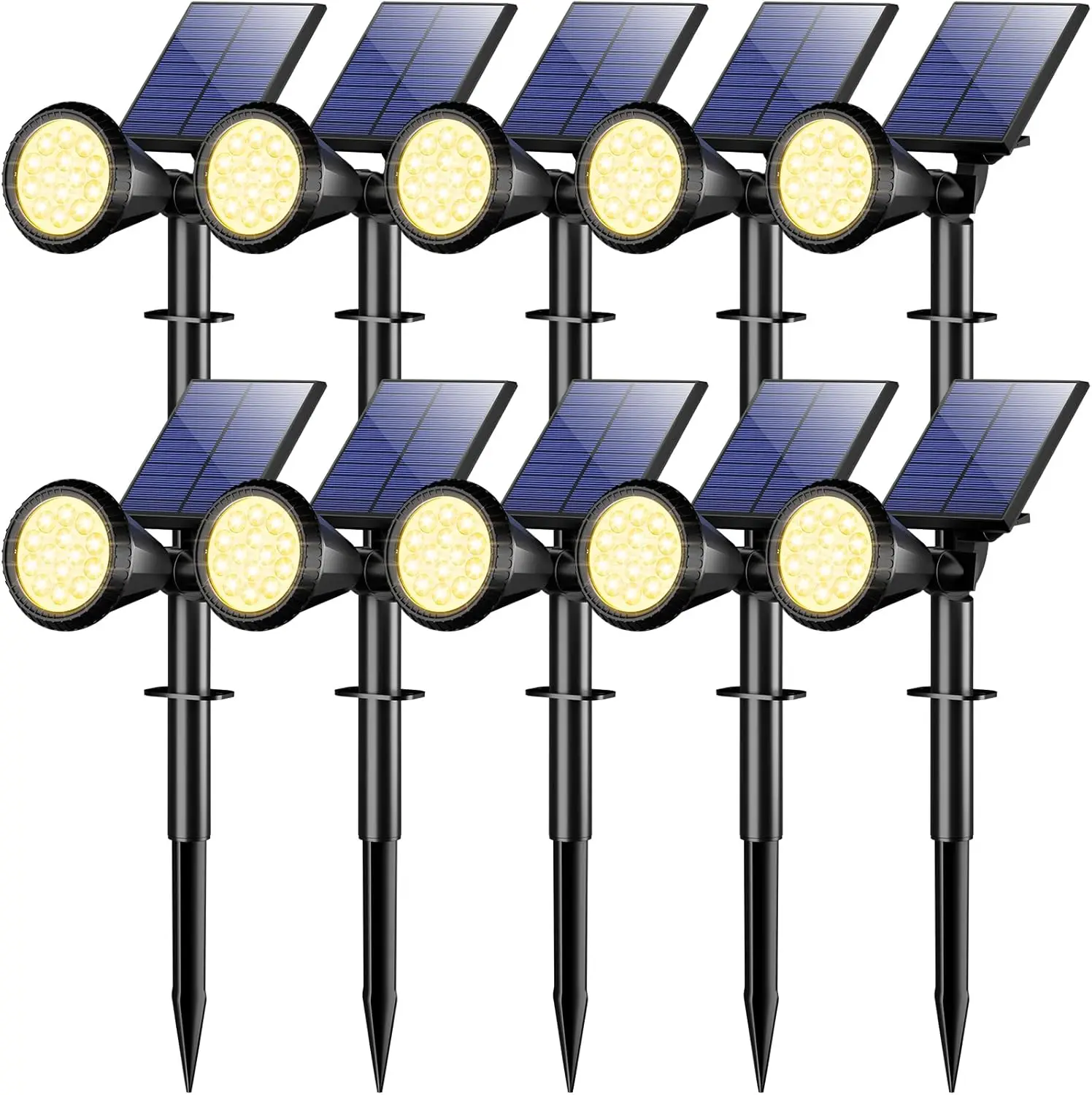 Solar Spot Lights Outdoor Waterproof IP65, 10 Pack with 4 Modes Auto On/Off for Garden Pathway Warm White
Solar Spot Lights Outdoor Waterproof IP65, 10 Pack with 4 Modes Auto On/Off for Garden Pathway Warm White
