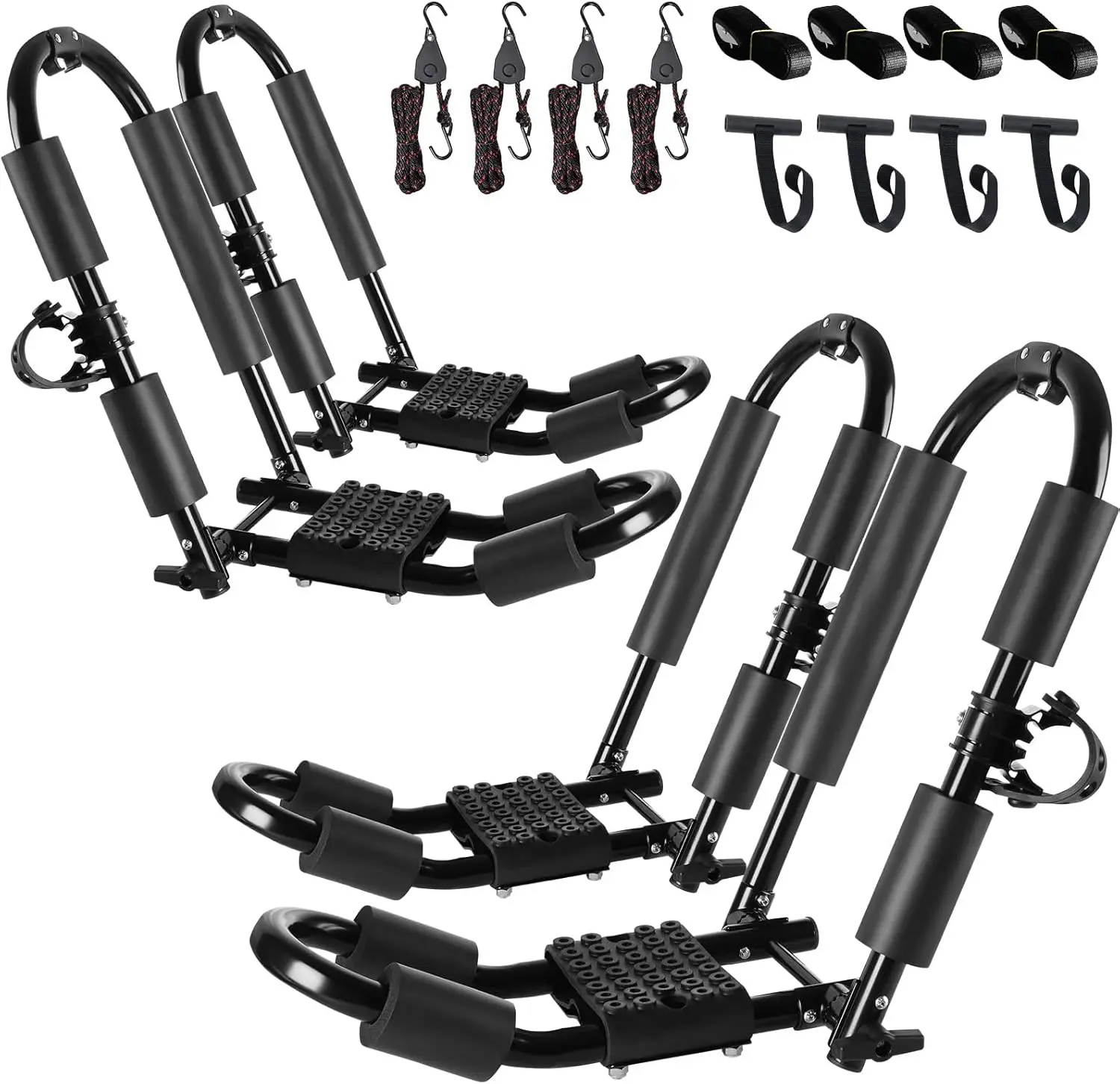 Kayak Roof Rack, 2 Pair J-Bar Folding Adjustable Heavy Duty Carrier for 2 Kayaks Canoe Surfboard SUV Car Truck Crossbar
Kayak Roof Rack, 2 Pair J-Bar Folding Adjustable Heavy Duty Carrier for 2 Kayaks Canoe Surfboard SUV Car Truck Crossbar
