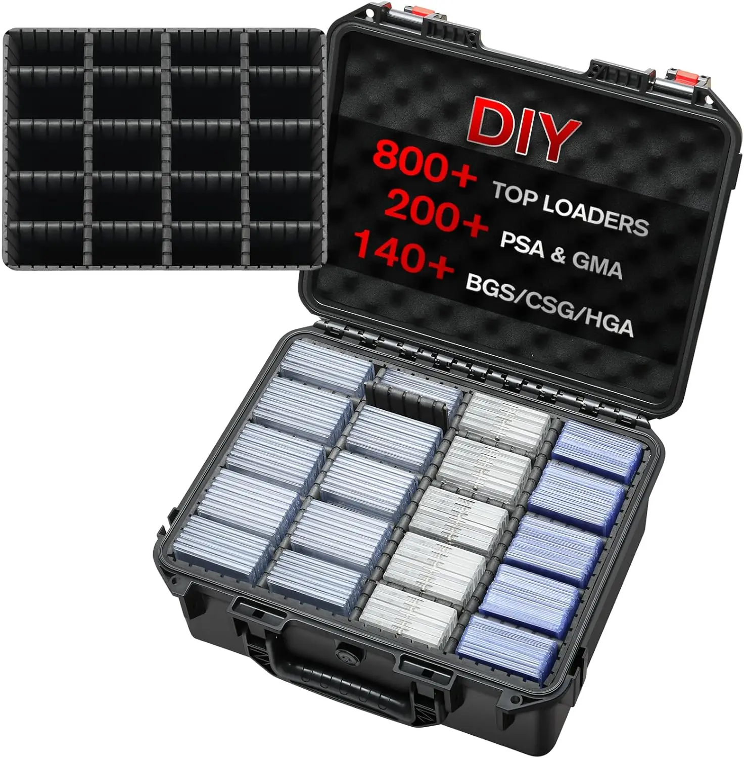 Graded Card Case Storage Box with 12 Dividers - Trading Card Storage for Baseball Sports Cards, Fits PSA BGS SGC Slabs
Graded Card Case Storage Box with 12 Dividers - Trading Card Storage for Baseball Sports Cards, Fits PSA BGS SGC Slabs