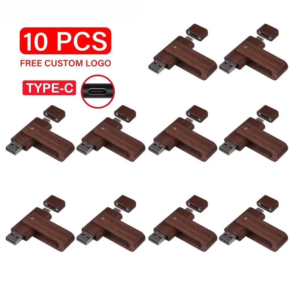 10PCS/LOT Rotatable Pen Drive Walnut Wooden TYPE-C USB 2.0 Flash Drives 128GB 64GB 32G Creative Gift USB Stick Free Custom logo
10PCS/LOT Rotatable Pen Drive Walnut Wooden TYPE-C USB 2.0 Flash Drives 128GB 64GB 32G Creative Gift USB Stick Free Custom logo