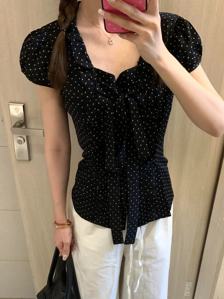 Vintage Shirts Women's Clothes Polka Dot Puff Sleeve Slim Fit Blouses 2026 Blusas Mujer De Moda Bandage Bow Summer Blouse Tops
Vintage Shirts Women's Clothes Polka Dot Puff Sleeve Slim Fit Blouses 2026 Blusas Mujer De Moda Bandage Bow Summer Blouse Tops