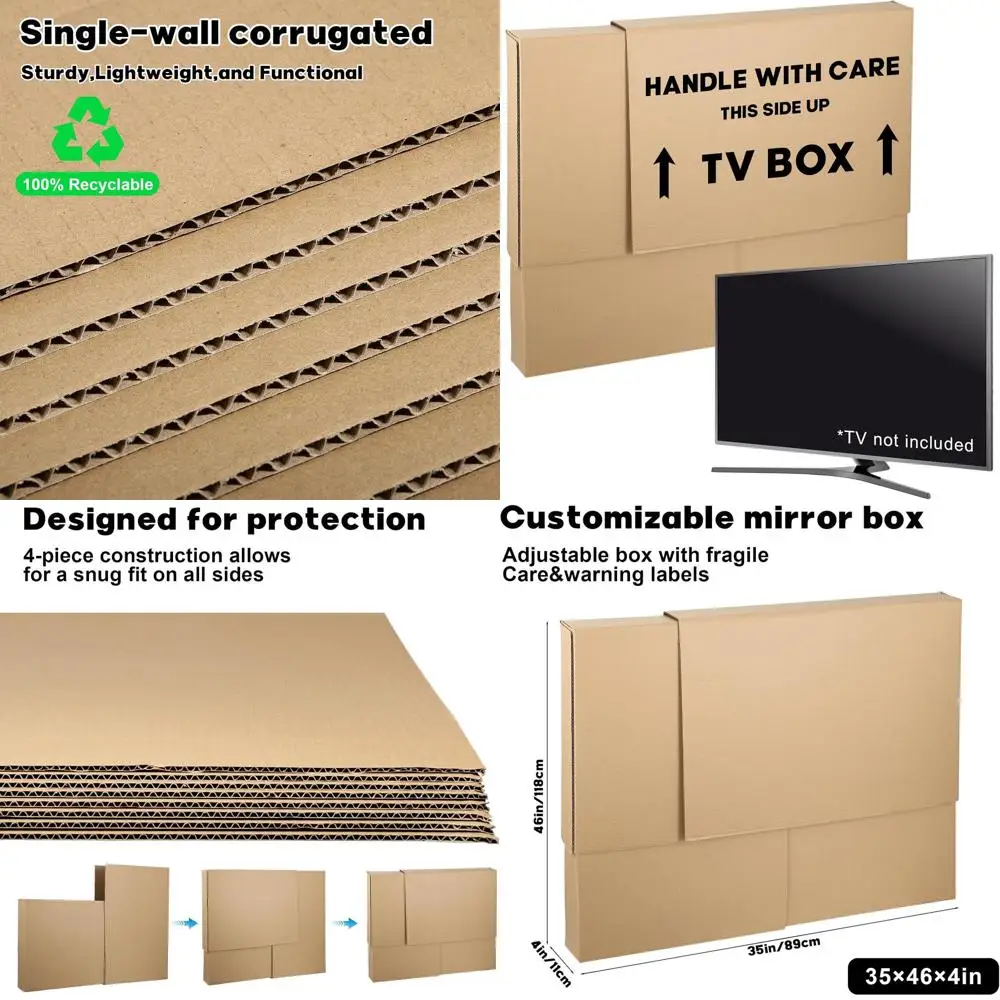 Adjustable TV Moving Box for 62 Screens, Safe Transport for Artwork and Mirrors, Includes 2 Large Cases and TV Cover
Adjustable TV Moving Box for 62 Screens, Safe Transport for Artwork and Mirrors, Includes 2 Large Cases and TV Cover