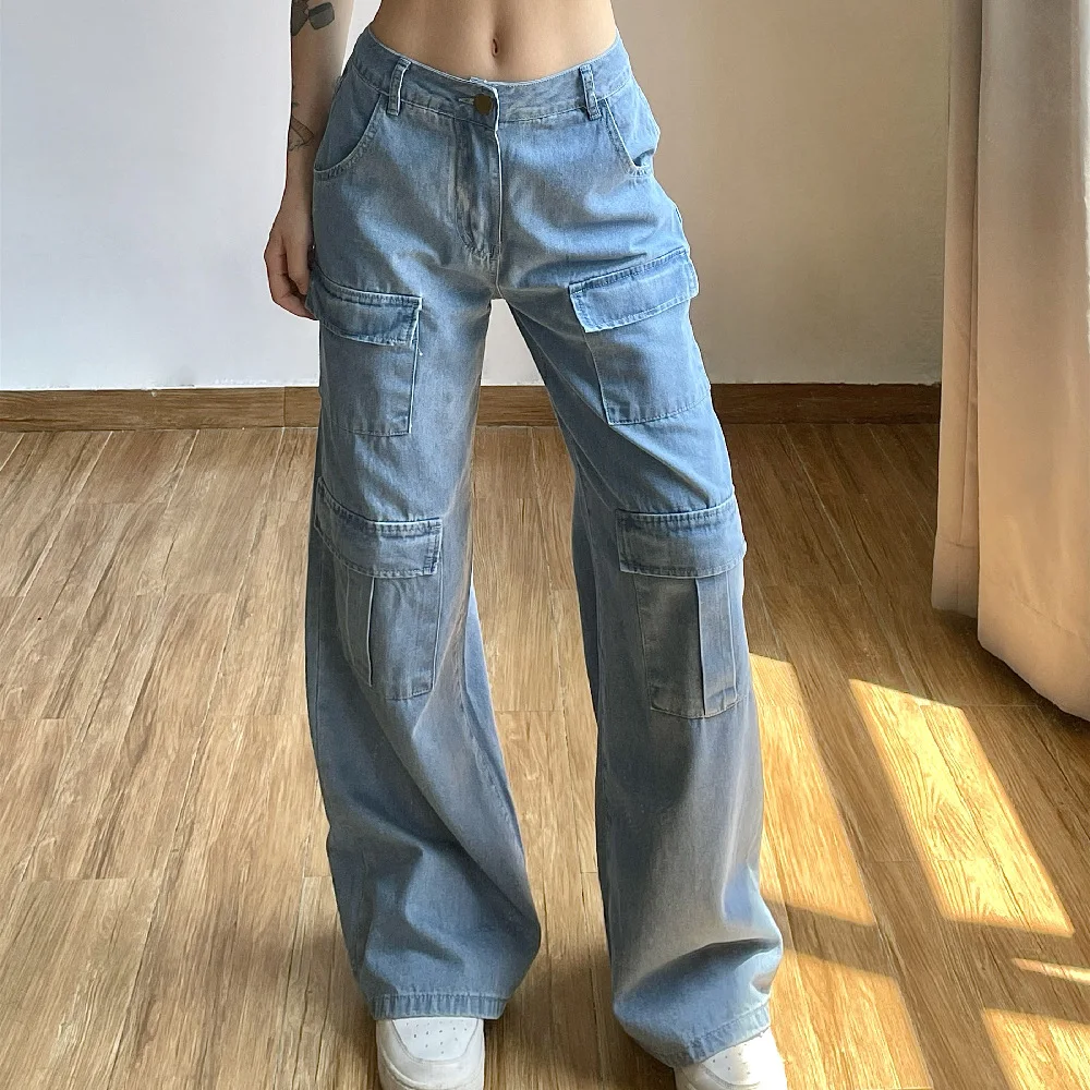 Factory Clearance Women's Jeans Loose Fit Washed Big Pocket Long Trousers Casual High-Qulty
Factory Clearance Women's Jeans Loose Fit Washed Big Pocket Long Trousers Casual High-Qulty