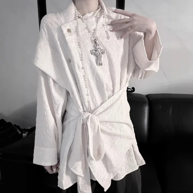 Gothic Blouse White Long Sleeve Shawl-collar Shirt Chinese Style Top Costume Fashion Outfits Medieval Cosplay for Women Men
Gothic Blouse White Long Sleeve Shawl-collar Shirt Chinese Style Top Costume Fashion Outfits Medieval Cosplay for Women Men