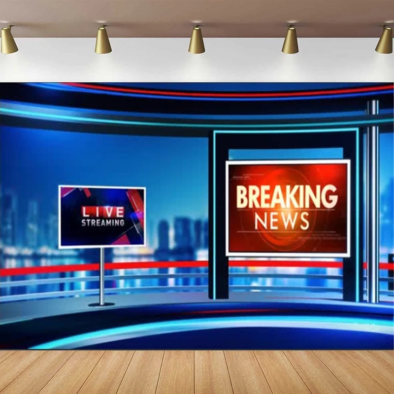 Photography Backdrop News Broadcast TV Show Newscaster Media Monitor Equipment Microphone Reporter Interview Background Banner
Photography Backdrop News Broadcast TV Show Newscaster Media Monitor Equipment Microphone Reporter Interview Background Banner
